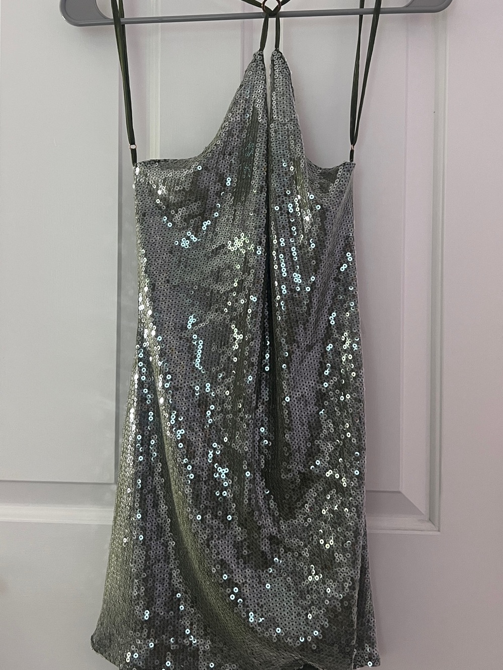 Peppermayo Silver Sequin Mini Dress